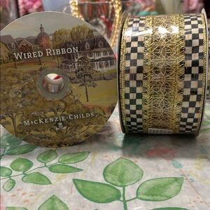 MacKenzie-Childs Checkered Ribbon with Gold Lace
